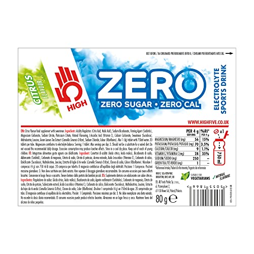 HIGH5 ZERO Electrolyte Tablet - Hydration Tablets Enhanced with Vitamin C - 0 Calories & Sugar Free - Boost Hydration, Performance & Wellness - Citrus, 160 Tablets (20x, Pack of 8)