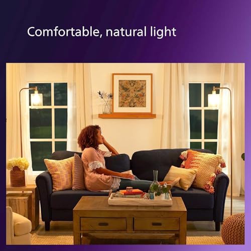 PHILIPS LED 75W A19 4-Pack Ultra Definition Daylight (5000K) 1100 Lumen (9W = 75W) Dimmable Frosted Flicker-Free Light Bulbs