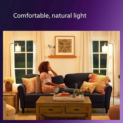 PHILIPS LED 75W A19 4-Pack Ultra Definition Daylight (5000K) 1100 Lumen (9W = 75W) Dimmable Frosted Flicker-Free Light Bulbs