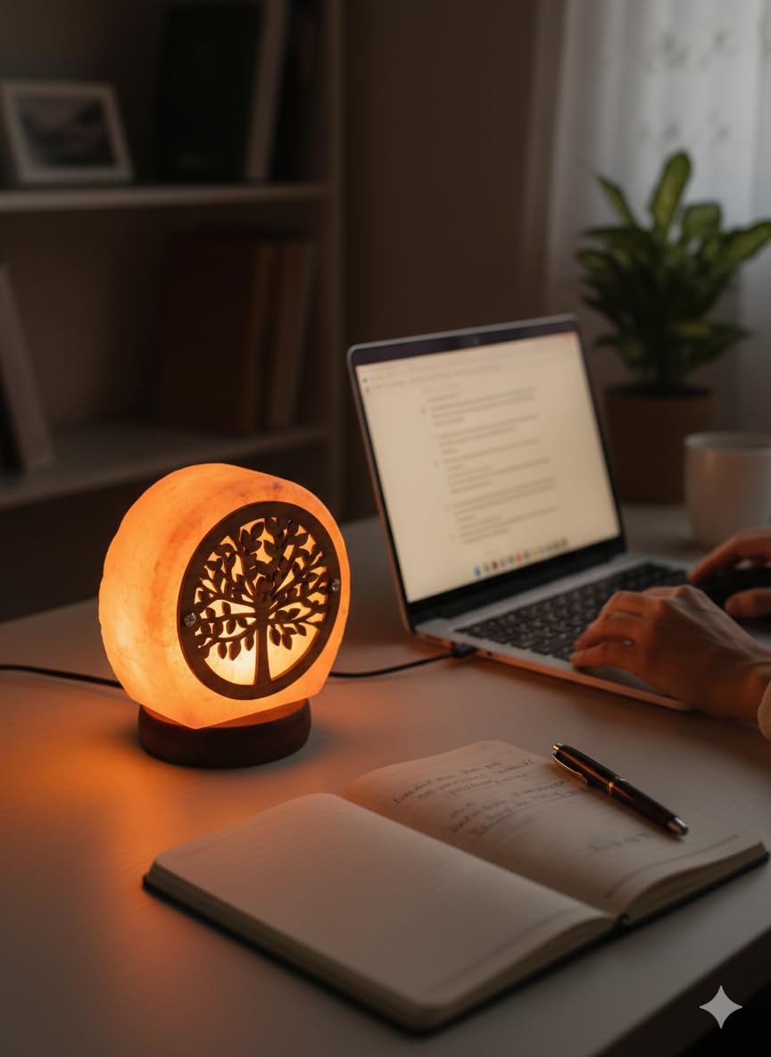 NatureBoost Himalayan Salt Lamp, USB Powered, Night Light Color Changing Lamp,Unique Gift Idea (Treenew)