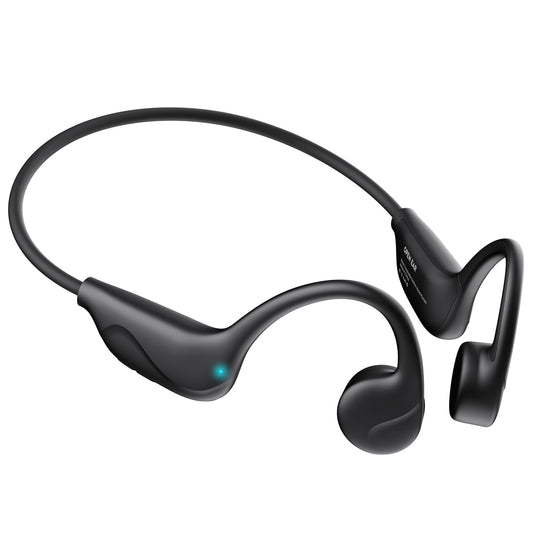 Pupabiflor Bone Conduction Headphones,Bluetooth V6.0 Bone Conduction Earbuds with Mic,Open Ear Headphones 12Hrs Playtime,Wireless IPX5 Waterproof Sport Headphone for Running (Obsidian Black)