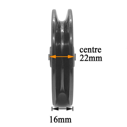 Profelinx 90mm Pulley Wheel Bearing Nylon - Grooved Edge Wearproof Pulleys for Cable Machine Part Home Gym Smith Machine Attachment Weight Lifting Door Garage