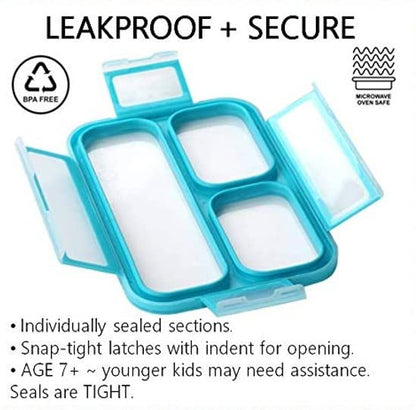 Snack Container - Small Bento Lunch Box for Kids Girls Boys Toddlers | MINI Leak-proof Boxes, Baby Bentobox for Daycare, Portion Containers, BPA-Free Pink and Blue Set of 2