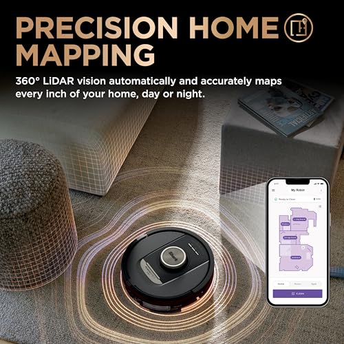Shark Robot Vacuum & Mop Combo, PowerDetect NeverTouch Pro,Self-Emptying,Self-Refill with Self-Clean Pad Wash & Dry, 60-Day Debris Capacity,30-Day Refill Tank, 5PowerDetect Technologies,White,AV2800ZE