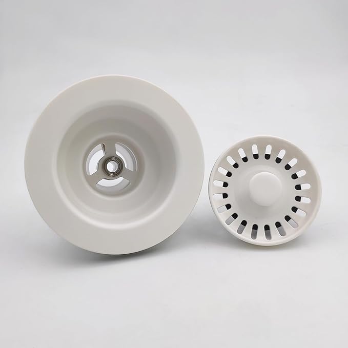 3-1/2 Inch Polymer White Sink Drain Assembly