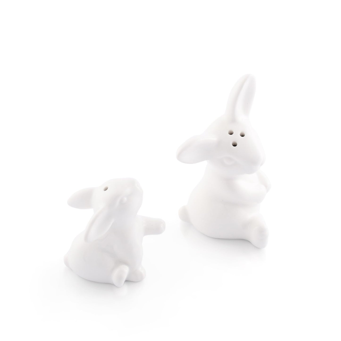 Arthur Court White Stoneware Mother and Baby Easter salt and pepper shakers set, Durable and Easy to Clean, Whimsical Addition to Table Settings, Bunny salt and pepper shakers