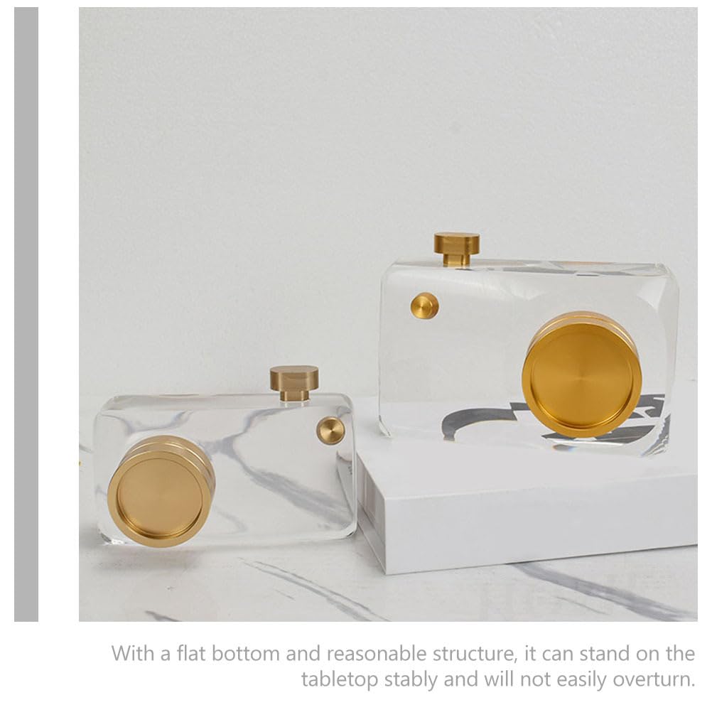 Angoily Crystal Camera Statue Charming Camera Decor for Home Office Elegant Tabletop Adornment present for Photography Lovers Stylish Miniature Decoration