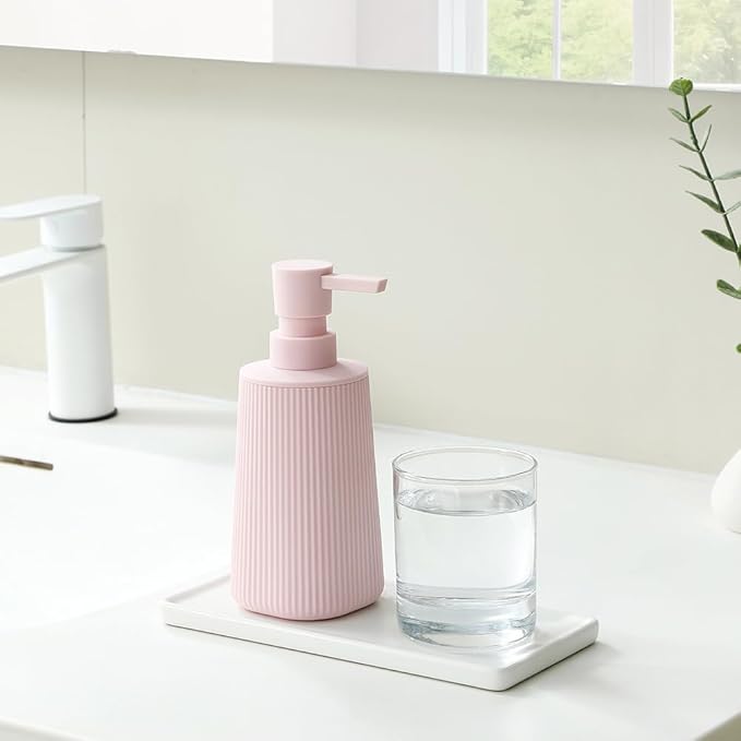 Small Soap Dispenser for Bathroom and Kitchen, Modern Farmhouse Striped Style