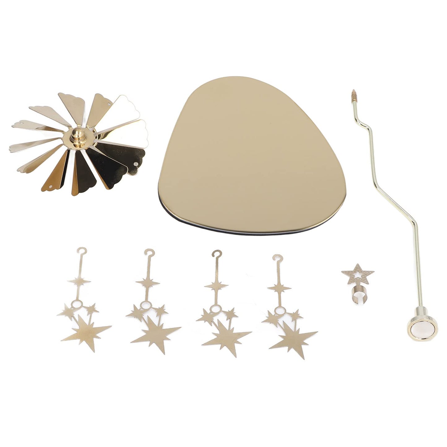 Candle Holder Round Triangle, Metal Wind Candlestick Carousel Candle Tea Light Holder for Home Decoration for Mom Women Wife (Gold Star (No Candle Cup))