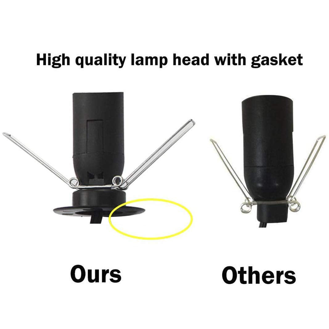 OHLGT 2-Pack Salt Lamp Cord Replacement with Dimmer Switch 5 feet Lamp Cord and 6-Pack Halogen Salt Lamp Bulbs(15 Watts)