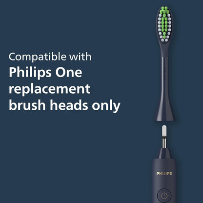 Philips One Electric Toothbrush by Sonicare HY1100/54 - Micro Vibrations, Soft bristles That Gently Polish and whiten teeths, 3 Month Battery Life, 2 Minute Timer and Quadpace Black