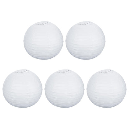 PATIKIL 12" Paper Lanterns, 5 Pcs Round Hanging Chinese/Japanese Lantern Decoration for Home Birthday Party Wedding Christmas Classroom Decor, White