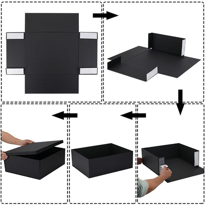 Extra Large Gift Box with Lid 17x13x6 Inches, White Gift Boxes for presents Packaging for Birthdays, Valentine's Day, Christmas, Anniversaries (Include Shredded Paper Fill, Envelope Card Ribbon)