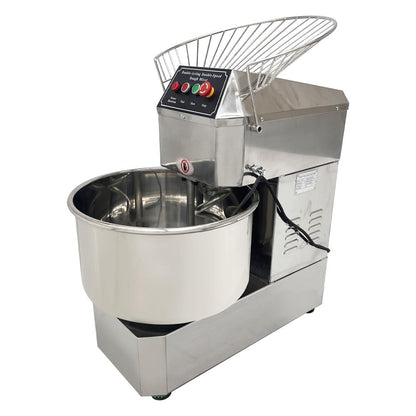 LGXEnzhuo 50L Commercial Dough Mixer with Dual Rotation and Double Speed, 110V 2200W Electric Dough Kneading Machine - Stainless Steel, Spiral Hook, Emergency Stop, for Pizze and Bread