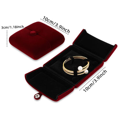 iSuperb Red Wine Velvet Bracelet Box Couple Proposal Jewelry Gift Box Engagement Ring Boxes Jewelry Display Storage for Wedding Anniversary (Bracelet box)