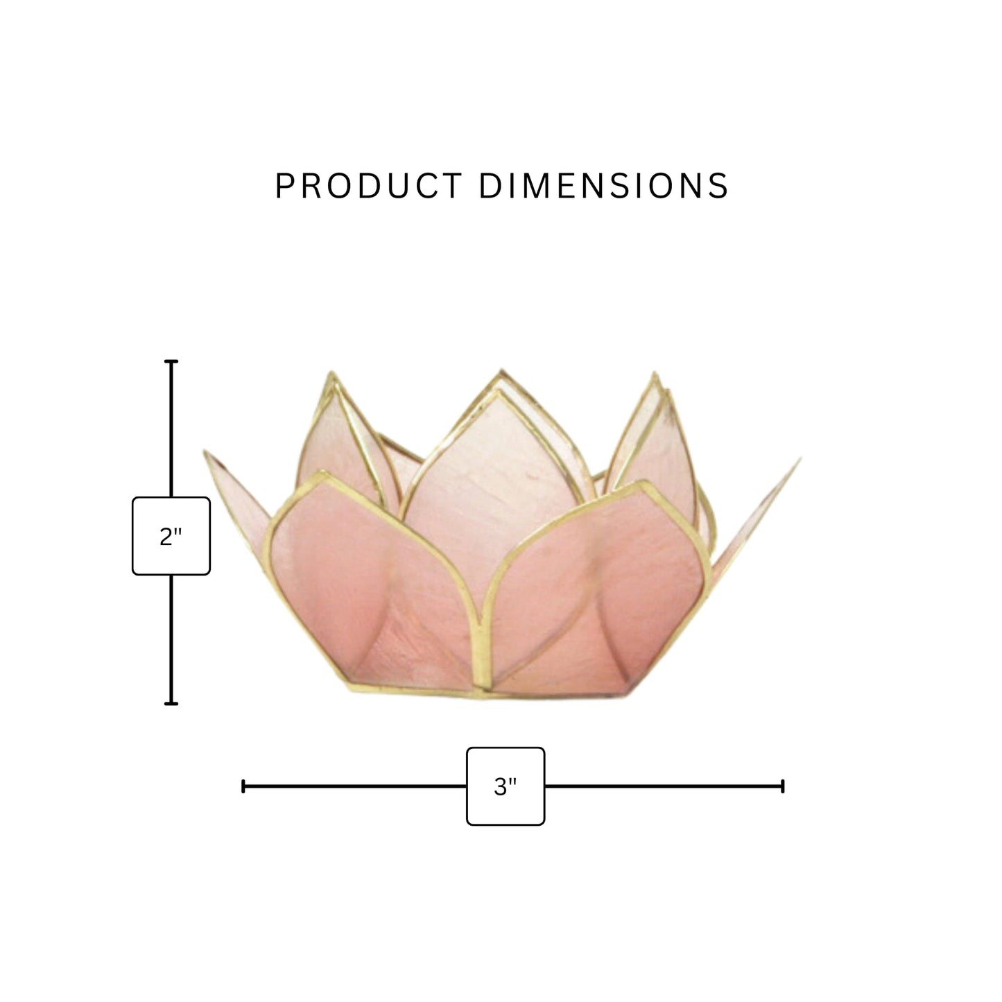 Om Gallery Mini Gemstone Lotus Tealight Holder - Handcrafted Capiz Shell Design for Soft Glow, Elegant Home & Table Decor, Wedding Centerpiece, Votive Candle Styling & Thoughtful Gifting - Rose Quartz