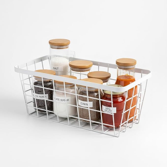 LeleCAT White Hanging Kitchen Baskets