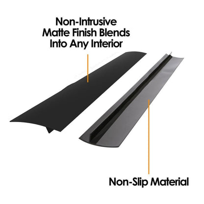 2 Pack Flexible Kitchen Stove Gap Covers, Silicone Gap Fillers Between Counter and Stovetop, Oven, Washer, Dryer, Easy to Wipe, Food grade (Black, 21 Inches)