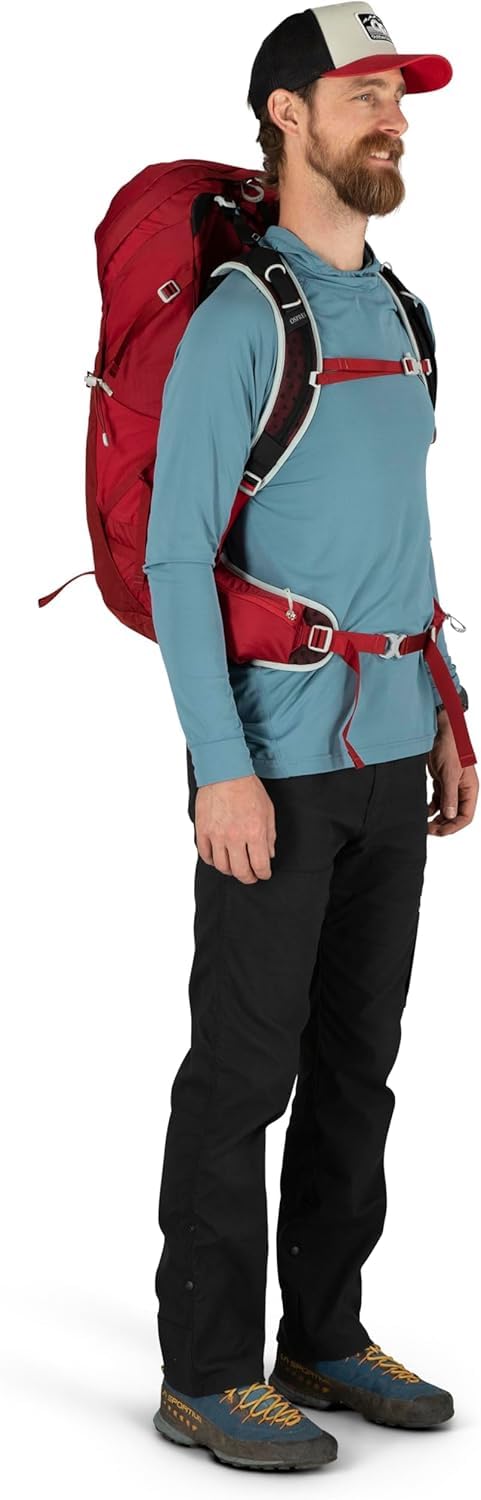 Osprey Talon 36L Men's Hiking Backpack with Hipbelt, Green Belt/Black S/M