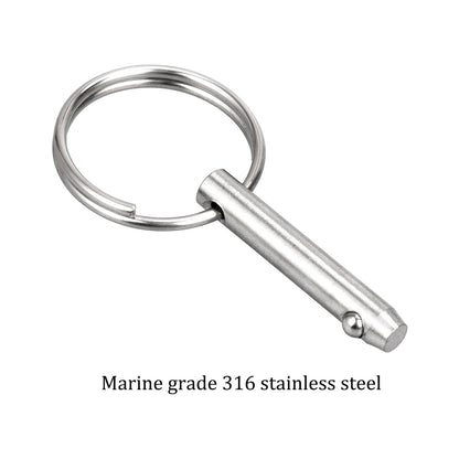 4 PCS Marine 316 Stainless Steel Quick Release Pin Bimini Top Pin, Diameter 3/16"(4.8 mm), Overall Length 1.37"(35 mm), Usable Length 0.866"(22 mm)
