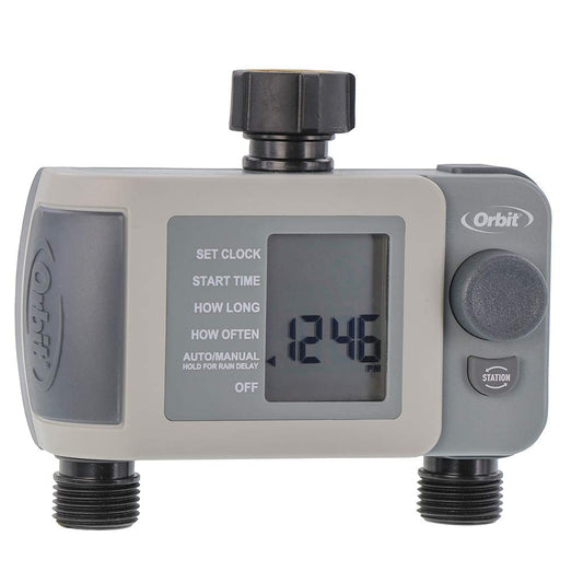 2-Outlet Programmable Hose Faucet Timer