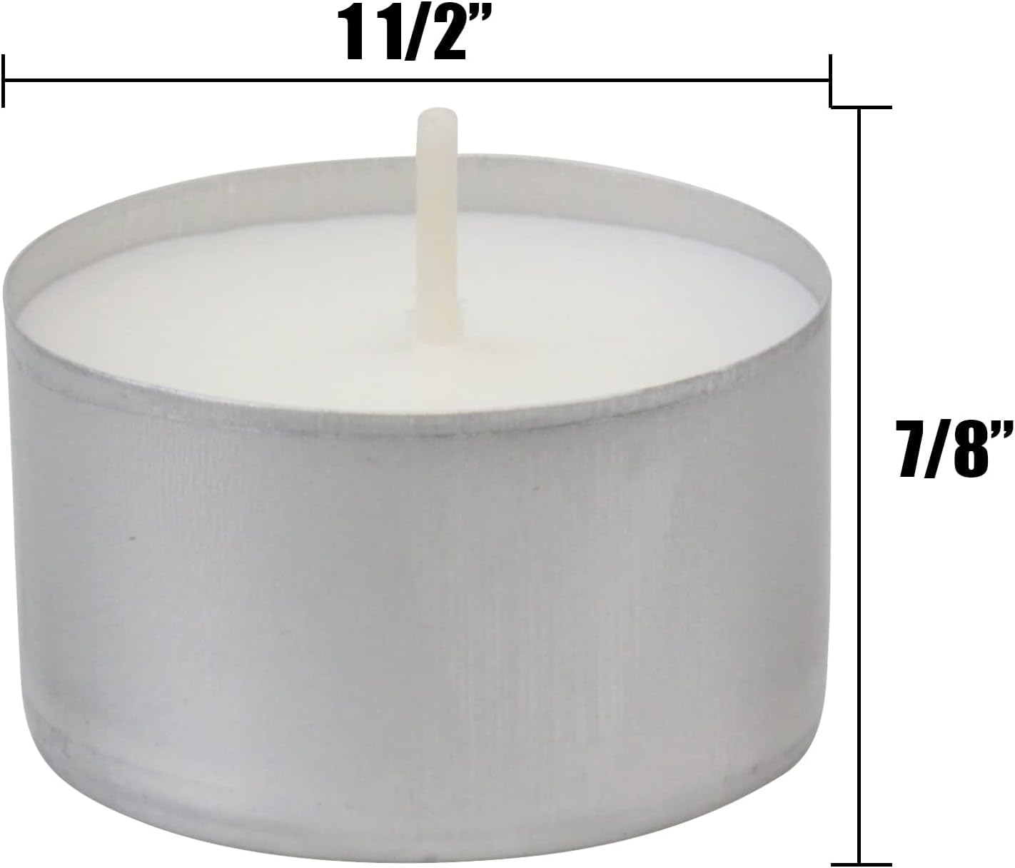Stonebriar 100 Pack Unscented 8 Hour Extended Burn Time Tea Light Candles, White, 100 Count