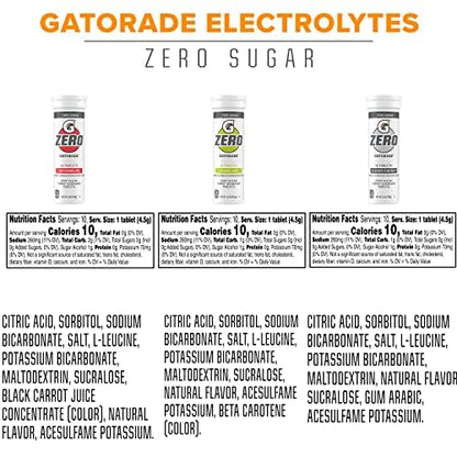 Gatorade Zero Tablets: Zero Sugar, All The Electrolytes, 4 Flavor Variety Pack, 10 Count (Pack of 4)