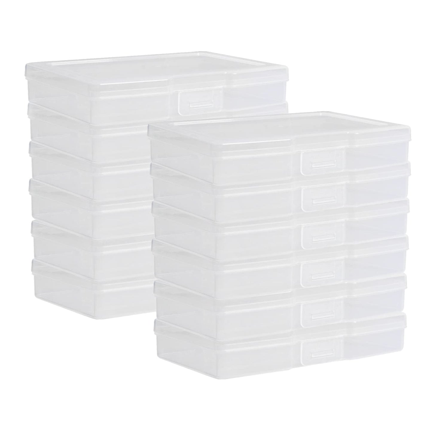 novelinks Transparent 4" x 6" Photo Storage Cases - Craft Cases Plastic Storage Container Box - 12 PACK (Transparent)