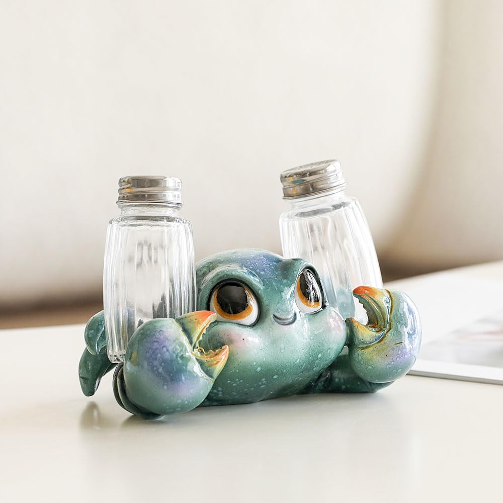 SUYNYBHF Cute Sea Crab With Salt and Pepper Shaker Figurines Kitchen Decor Statue Suitable for Beach Bars or Coastal Kitchen Decor Table Decor By Home Gifts For Mom