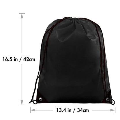 IKAYAS 6Pcs Drawstring Bags Bulk Black Drawstring Backpack, String Backpack Cinch Sack Sport Gym Backpack Bags for Yoga Traviling Outdoor Sports