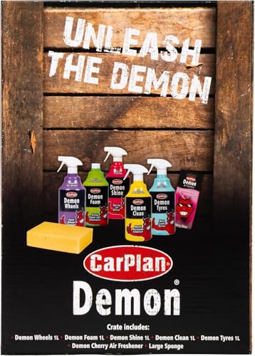 CarPlan Demon 7pc Car Care Gift Pack - Includes Demon Shine, Wheels, Foam, Tyres & More