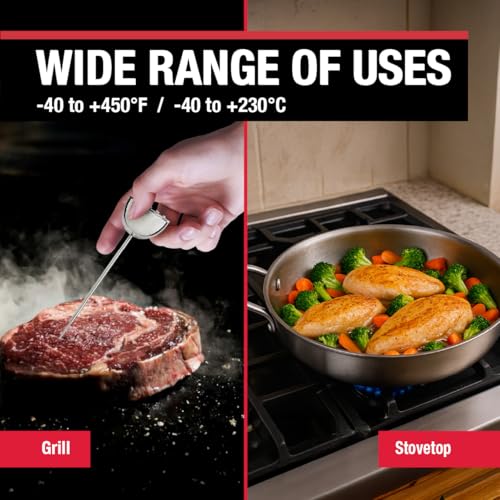 CDN Digital Thermometer | NSF Certified | ProAccurate® | 5" Stem with Protective Sheath | For Meat, Poultry, Candy | Easy One-Button Operation | DT392