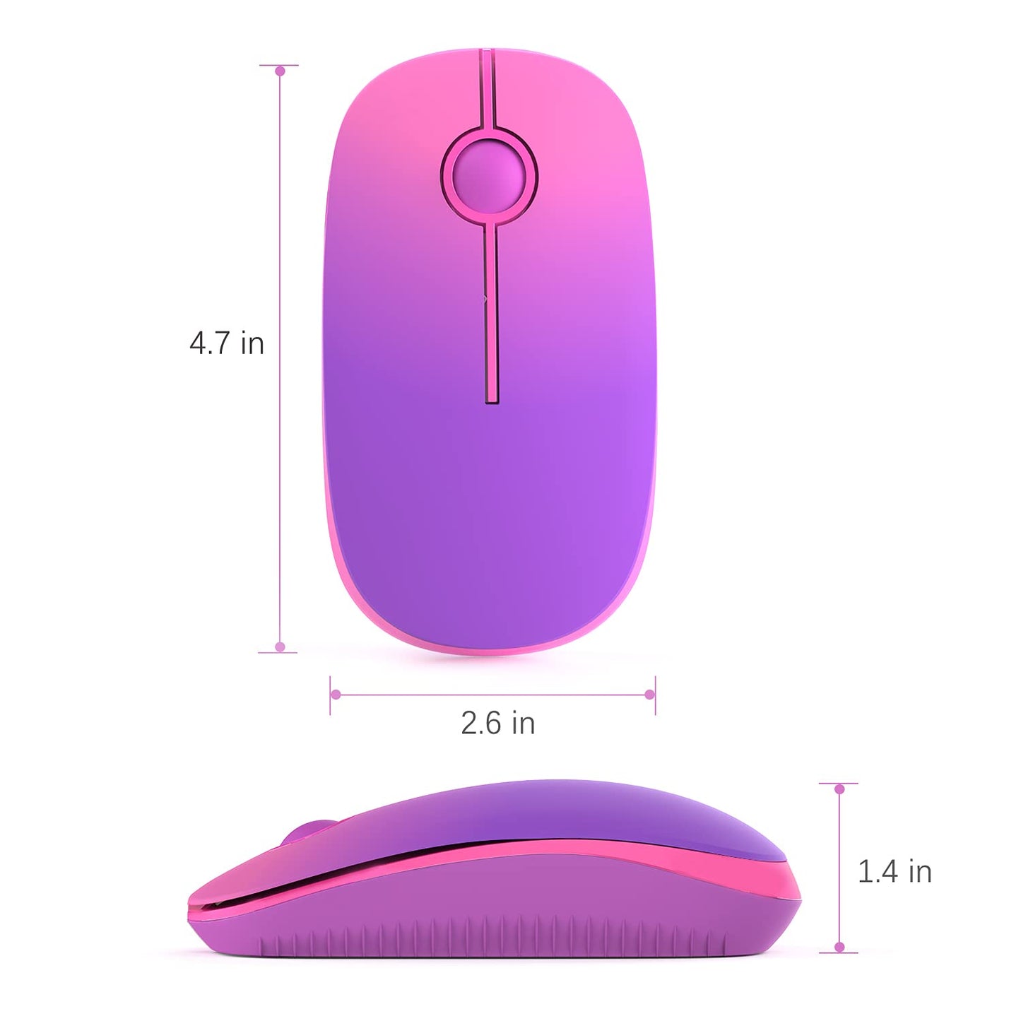VssoPlor Wireless Mouse, 2.4G Slim Portable Computer Laptop Mouse with Nano Receiver Quiet Silent Optical Mice for Notebook, PC, Laptop, Computer-Black and Gold