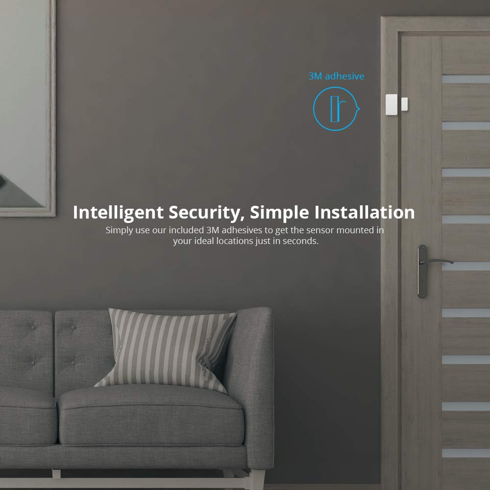 SONOFF SNZB-04 ZigBee Wireless Door and Window Sensor 2-Pack, Burglar Alarm for Home Security, Compatible with Alexa Google Home, SONOFF Zigbee Bridge Required