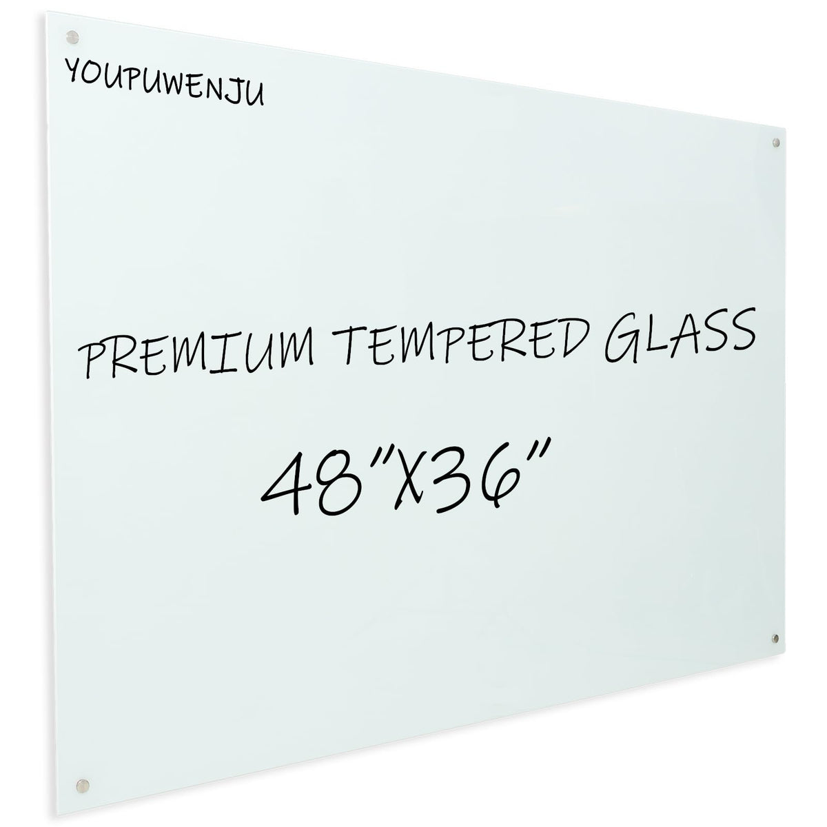 Magnetic Glass Writeboard 48"X36" Premium Tempered Dry Erase Boards Wall Mounted Frameless Whiteboard Bulletin Message Boards (White)