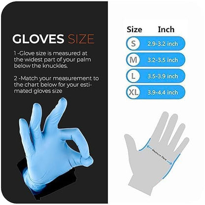 The Real Touch Blue Professional Nitrile Powder Free Multi-Purpose Gloves, Disposable, Extra Strong - Box of 100 (Blue, Small)