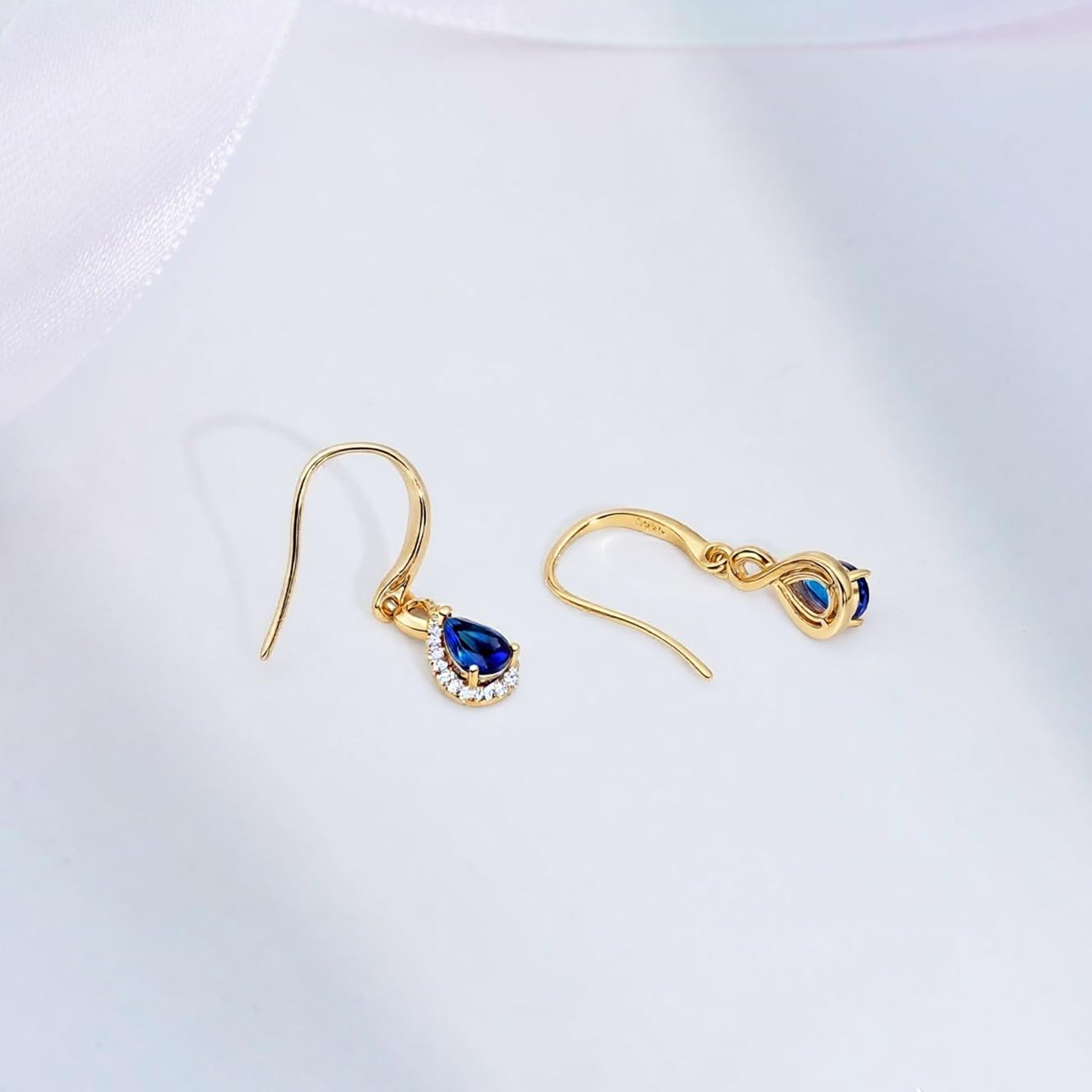Infinity Birthstone Earrings 18K Gold Plated 925 Sterling Silver Teardrop Infinity Drop Dangle Earrings Peridot Jewelry Birthday Gifts for Women Her Mother Wife