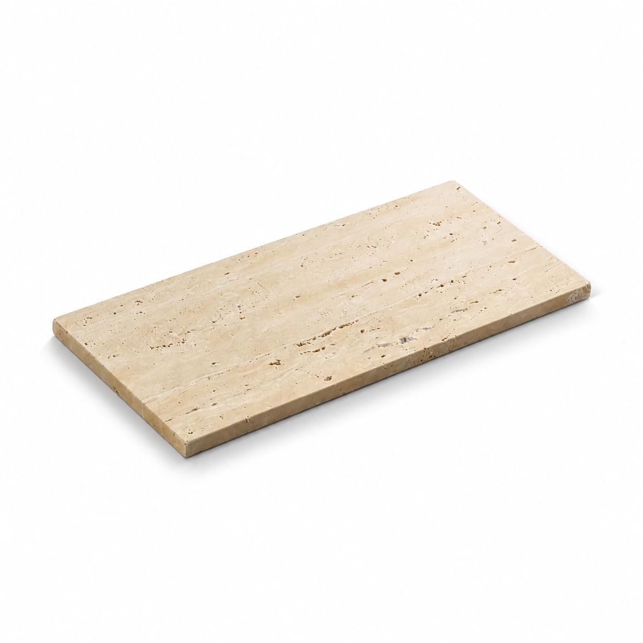 Natural Marble Board，Bathroom Trays Perfume Tray Jewelry Candle Plate (Travertine, 9.8 * 4.7 in)