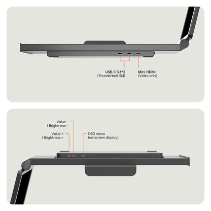 15.6inch Portable Monitor,1080P USB-C HDMI Second External Monitor for Laptop,PC,Mac Phone,PS,Xbox,Swich,IPS Ultra-Thin Zero Frame Gaming Display/Premium Smart Cover