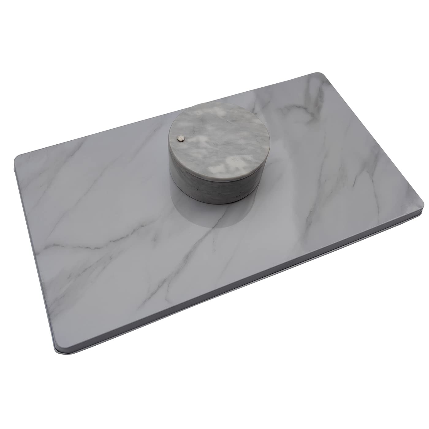 Ritadeshop Salt and Pepper Bowl/Dual Compartment Cellar with Swivel Top for Salt, Spice and Herbs Storage (Gray White)