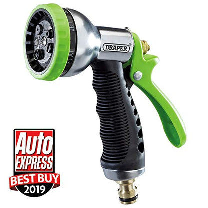 Draper 7 Pattern Hose Pipe Spray Gun|Garden hose nozzle | Watering Tool|Brass Fitting |Universal Connector| 25342