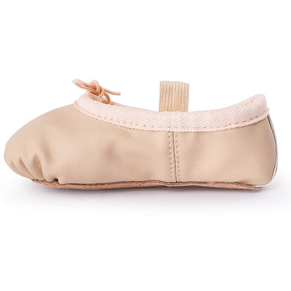 Ballet Shoes Leather Ballet Flats Full Sole Dance Slippers for Girls Toddlers Women Beige 13 UK Child=31