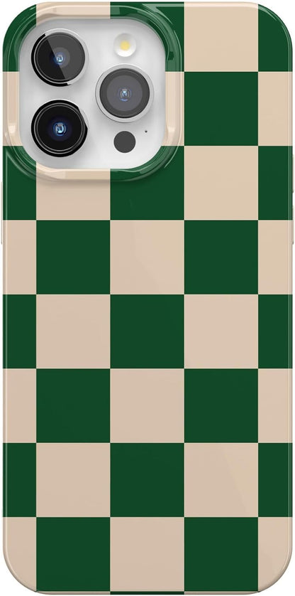 Casely iPhone 15 Pro Case | Fit Check | Neutral Checkerboard | Compatible with MagSafe | Classic Ultra Slim Design
