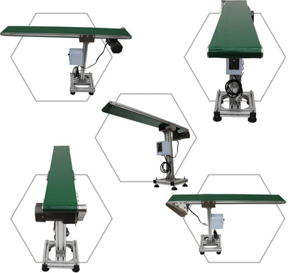 HayWHNKN Electric Conveyor Belts Systems 47x5.9inch Belt Conveyor Singel Row Leg Adjustable Speed PVC Belt Aluminum Frame