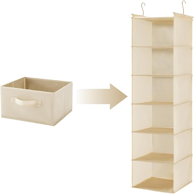 Hanging Shelf Closet Storage Organizer Removable Drawers ，Hanging Storage