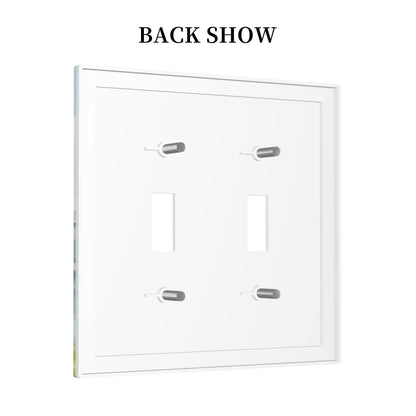 Decorative Art Light Switch Covers Beauty Reading by Castle 2 Gang Double Toggle Wall Plate Decorative Switchcover Electrical Switchplate for Home Decor