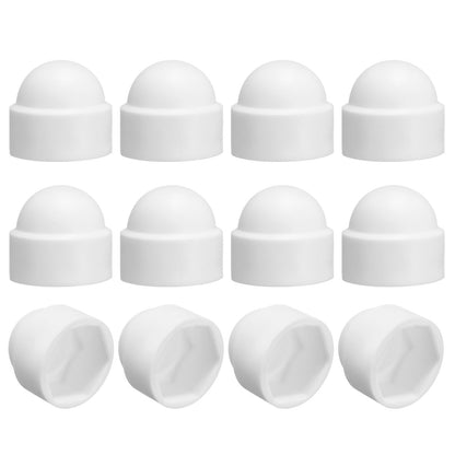 uxcell 12Pcs Hex Nut Cover, M12x19x23mm Plastic Dome Nut Protection Cap Hex Screws Bolt Covers for Indoor Outdoor Furniture Automotive Bolts Decoration, White