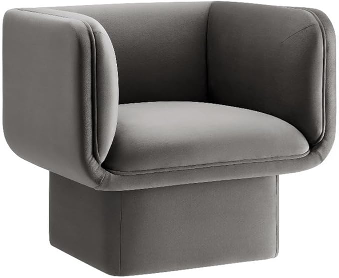 Modway Tate Performance Velvet Accent Chair in Storm Gray