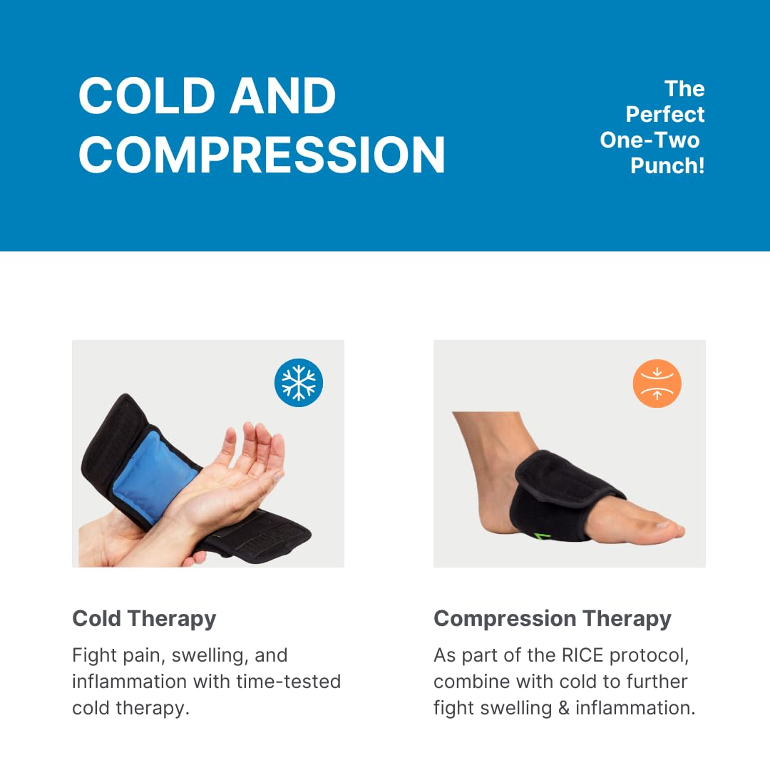 NatraCure Cold Therapy Wrap w/ 20" Strap - 2 Pack (Small Reusable Gel Ice Pack Compress for Injuries and Pain Relief, Hand, Arch of Foot, Wrist, Elbow, Arthritis, Neuropathy) - 715-20 CAT2PK