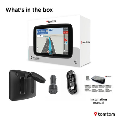 TomTom Car Sat Nav GO Classic 2nd (6 inch, with Traffic information, speed cam alert trial, Europe Map updates included, updates via WiFi, Moving Lane Guidance, integrated reversible mount)